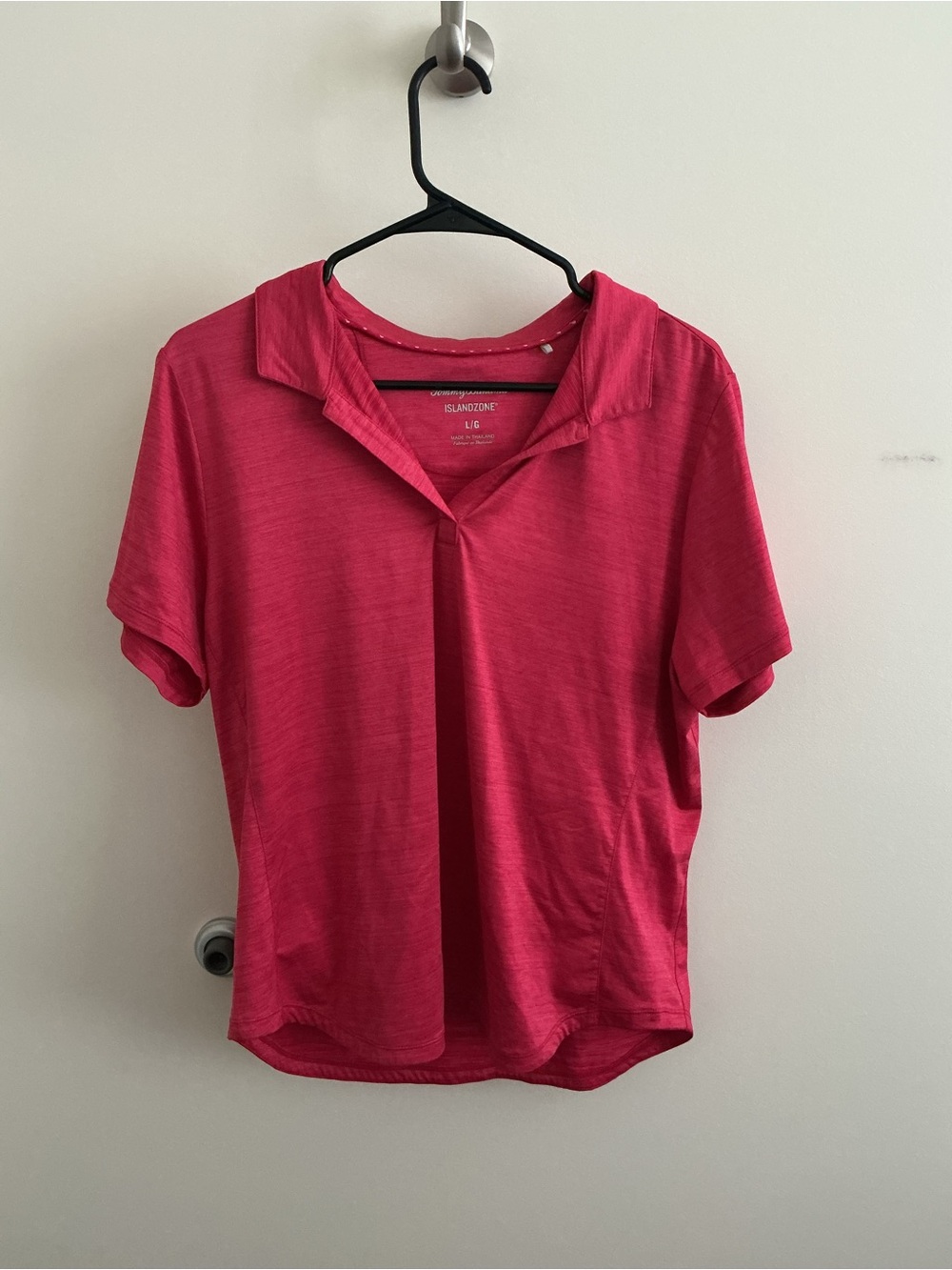 Women's Red Polo Golf Pickleball Tommy Bahama Pineapple Logo Large Athletic